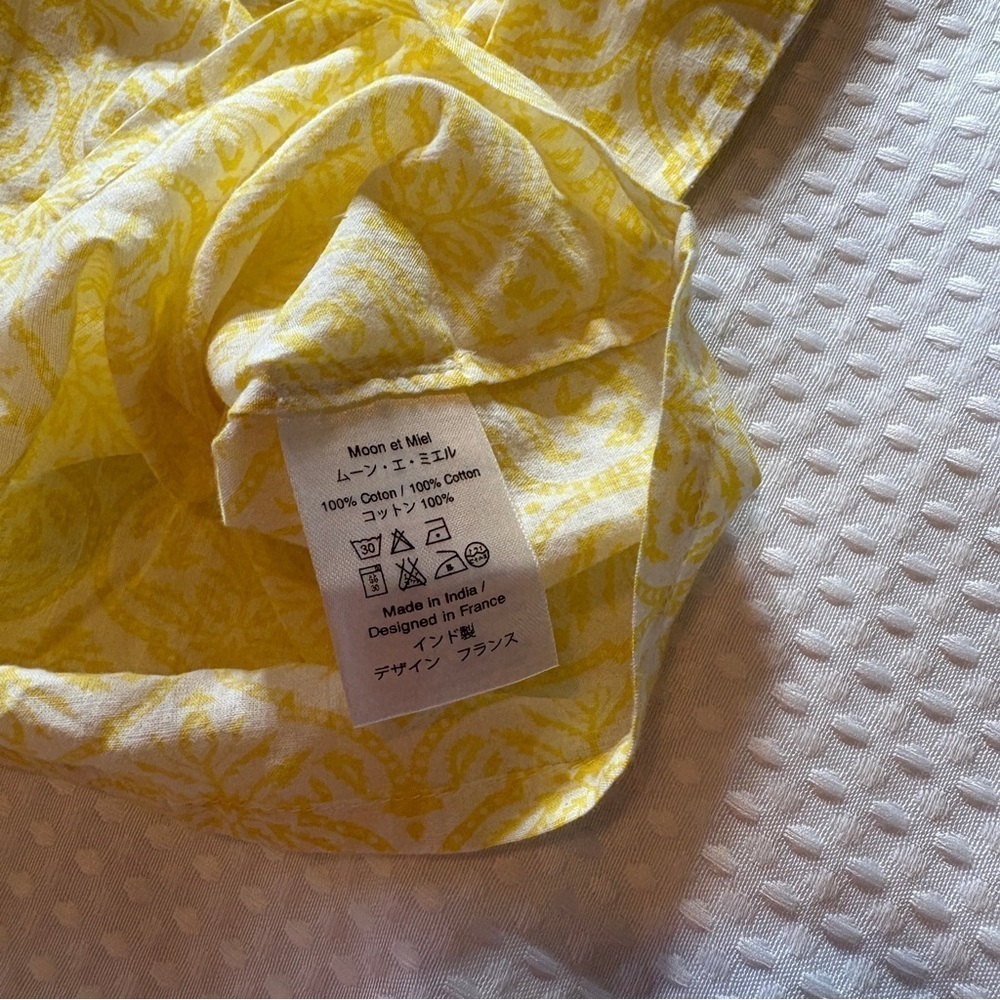Moon et miel yellow and white collar dress 100% cotton ￼NWT - Picture 6 of 8